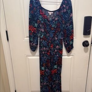 Knox Rose Blue and Red Long Sleeve Sundress
